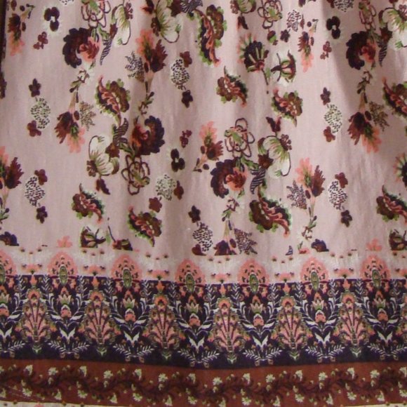 VINTAGE AMERICA Embroidered Pink & Plum Floral Peasant Top Women's Medium - Picture 10 of 14